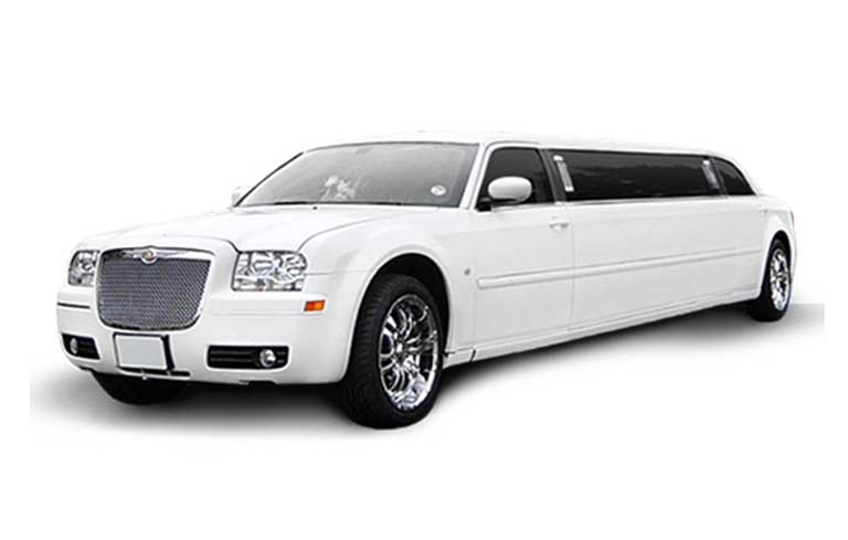 chrysler 300 pearl edition stretch limousine hire with driver in dubai